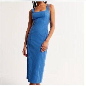 Abercrombie & Fitch Stretch Cotton Midi Dress - Small / Tall